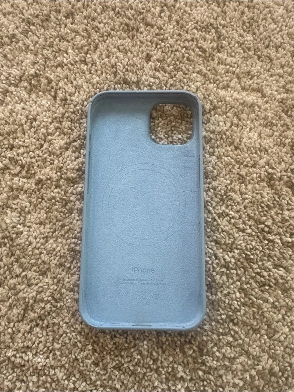 Apple iPhone 15 or 13 Blue Silicone Case with MagSafe